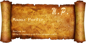 Maasz Porfir névjegykártya